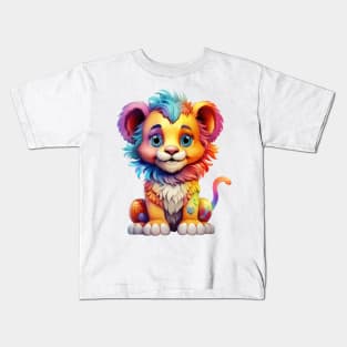 Rainbow Baby Lion Kids T-Shirt